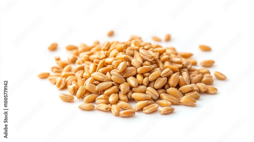 Wheat grains isolated on white background Wheat grains isolated on white background