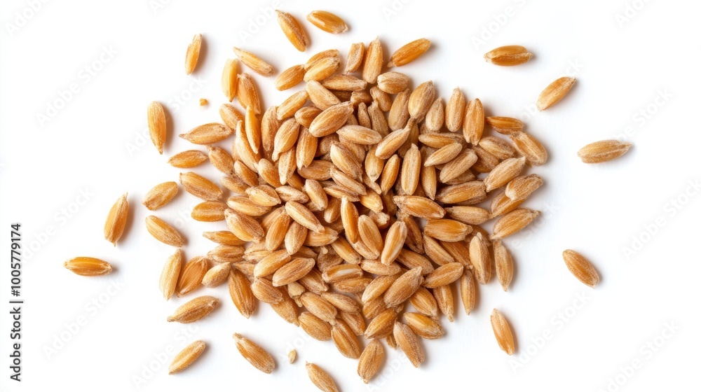 Wheat grains isolated on white background Wheat grains isolated on white background