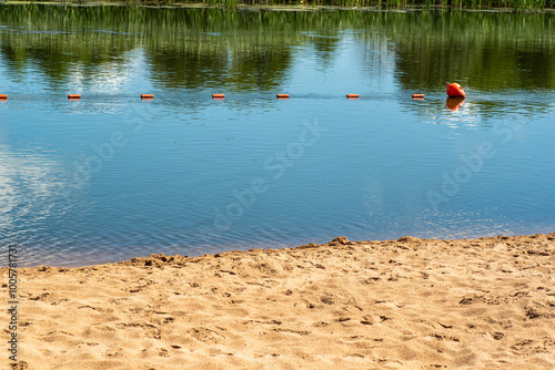 Organized a seasonal beach on the river photo