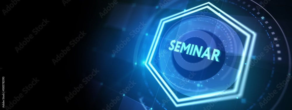 Business, Technology, Internet and network concept. Webinar e-learning. Training concept. 3d illustration Business, Technology, Internet and network concept. Webinar e-learning. Training concept. 3d illustration