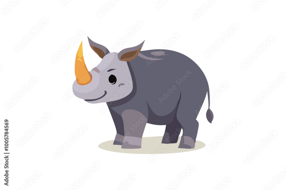 Fototapeta premium Cute Rhinoceros vector art illustration