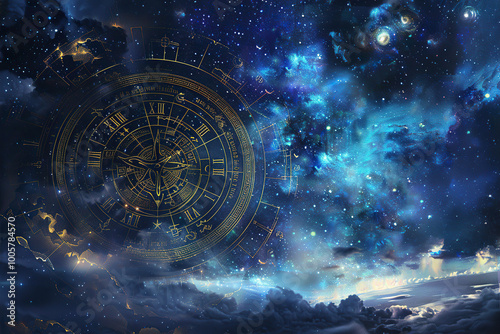 Wallpaper Mural Astrological composition with zodiac circle in signs and symbols Torontodigital.ca