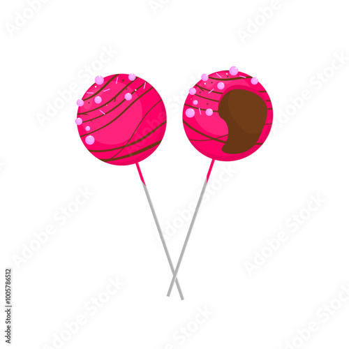 Cake Pop Vector Illustration
