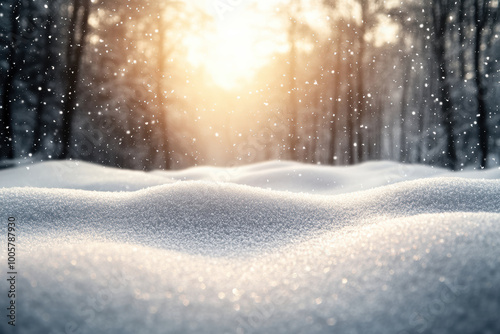 Serene Winter Scene with Snowflakes