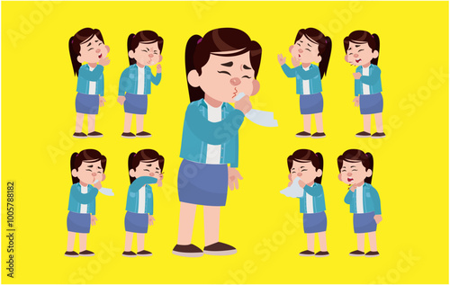 Sick people with different symptoms