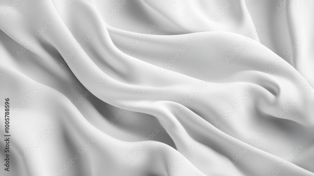 Obraz premium Smooth, flowing white fabric creates an elegant and soft texture.