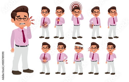 Sick people with different symptoms
