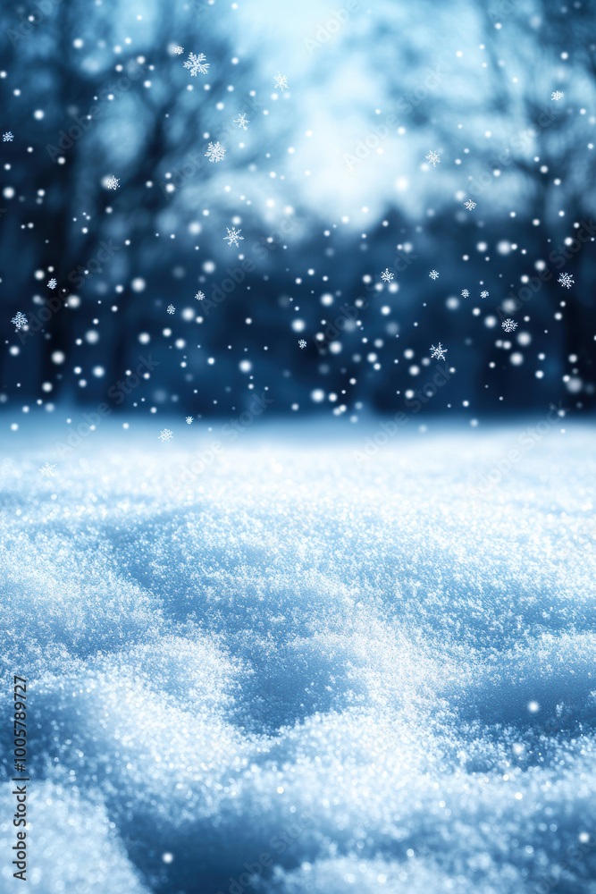 Beautiful winter background with snow and forest Beautiful winter background with snow and forest
