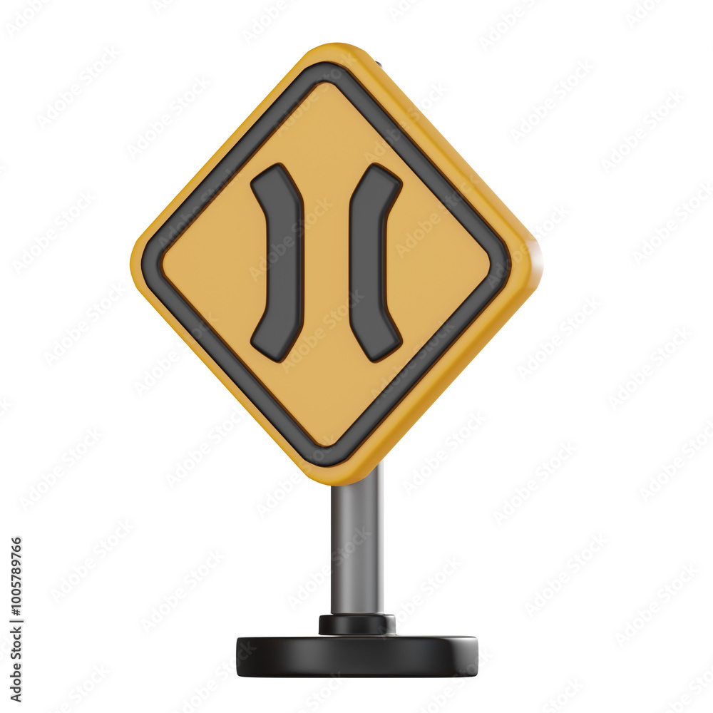 3D Bridge Ahead Sign, Road Navigation and Traffic Safety Render 3D Bridge Ahead Sign, Road Navigation and Traffic Safety Render