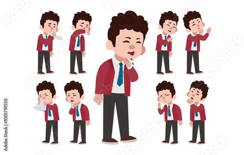 Sick people with different symptoms