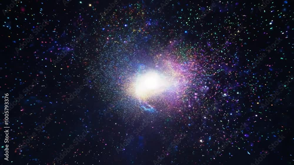 4K Bright Cosmic Explosion in Starry Nebula with Vibrant Colors 4K Bright Cosmic Explosion in Starry Nebula with Vibrant Colors