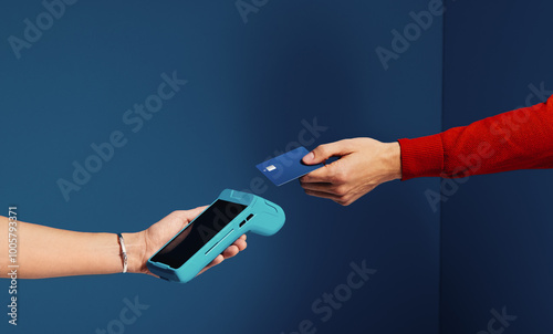 Tap to pay with bank card using cashless payment technology