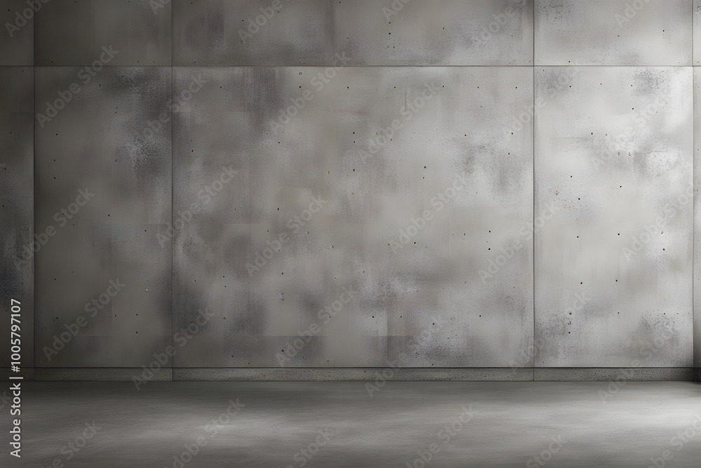 Smooth modern concrete wall with slight texture divided from the glossy floor by a bold black line, AI Generated Smooth modern concrete wall with slight texture divided from the glossy floor by a bold black line, AI Generated