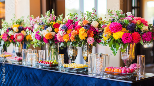 Modern Mexican Wedding Reception Dessert Table photo