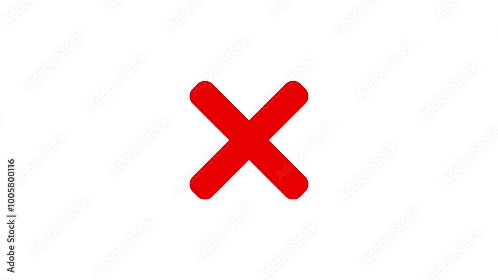 Animation symbol incorrect cross symbol red colour suspense Animation symbol incorrect cross symbol red colour suspense