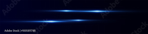 Light blue effect reflections, neon illumination in blue colors. Bright light lens. Police light effects, lines. Shiny stars, glowing sparks on a black background. Vector red light effect