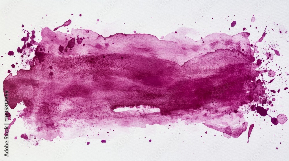 Watercolor splash in shades of purple on Watercolor splash in shades of purple on