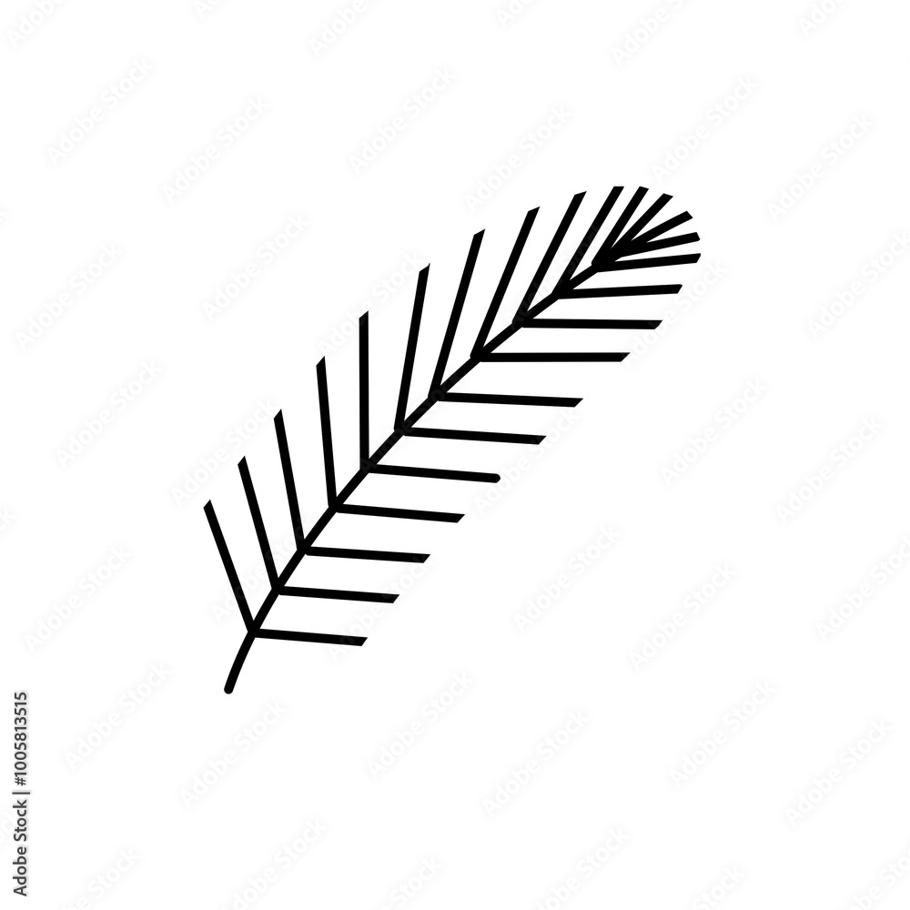 Minimalist illustration of a pine tree branch in black monoline on a white background. Clean lines, no shadows, perfect for holiday decor, cards, and digital projects. Minimalist illustration of a pine tree branch in black monoline on a white background. Clean lines, no shadows, perfect for holiday decor, cards, and digital projects.