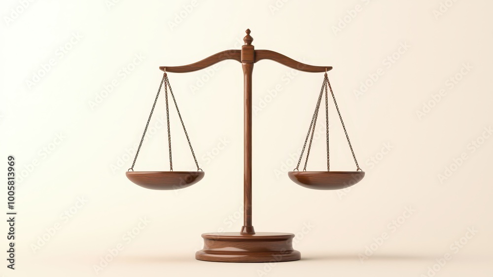 A classic representation of justice, a wooden scale balances two bowls, symbolizing fairness and equity in legal matters. A classic representation of justice, a wooden scale balances two bowls, symbolizing fairness and equity in legal matters.