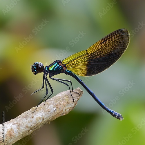 Vibrant Dragonfly Perched on a Branch