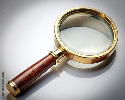 Classic Magnifying Glass Isolated on White Background photo