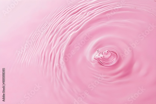 Top view water ripples, water drop, water wave on pink background, commercial photography, studio photo for products, studio wallpaper material