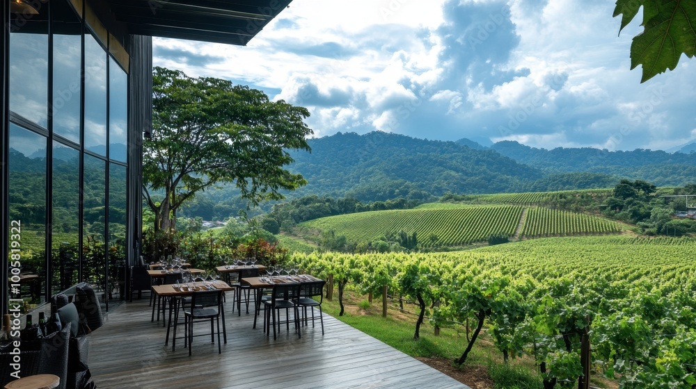 Stunning views of the vineyards at PB Valley Khao Yai Winery in Nakhon Ratchasima. Stunning views of the vineyards at PB Valley Khao Yai Winery in Nakhon Ratchasima.