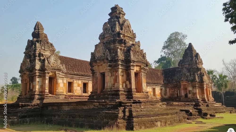 The beautifully preserved Khmer-style architecture of Phanom Rung Historical Park. The beautifully preserved Khmer-style architecture of Phanom Rung Historical Park.