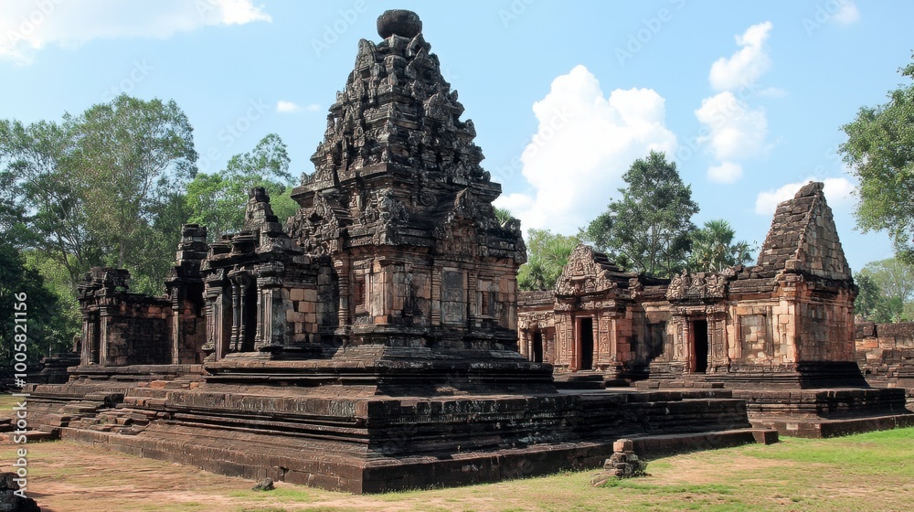 The beautifully preserved Khmer-style architecture of Phanom Rung Historical Park. The beautifully preserved Khmer-style architecture of Phanom Rung Historical Park.