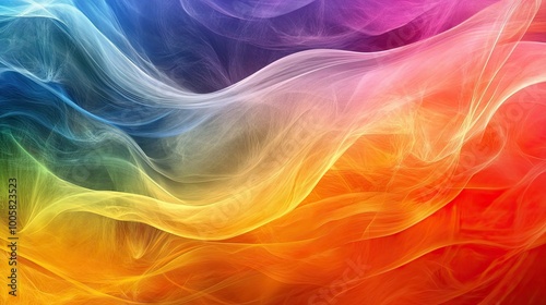 Organic rainbow bursts spread across a vivid abstract background, with flowing natural forms and smooth color gradients, evoking the beauty of nature in abstraction.