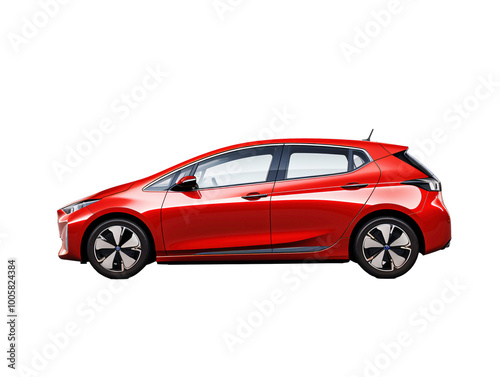 a red car with black wheels