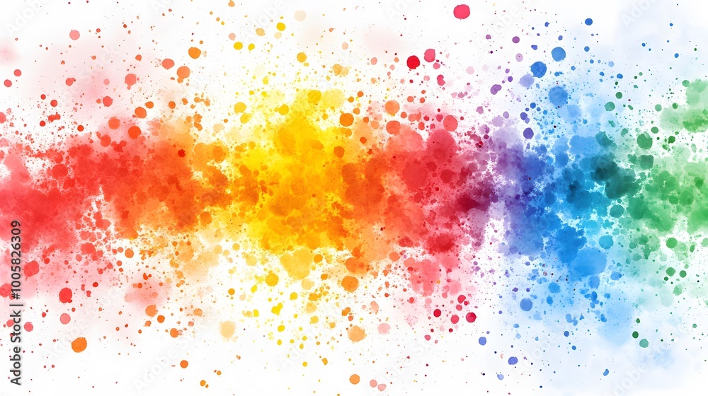 Watercolor Rainbow Splashes Abstract Background Watercolor Rainbow Splashes Abstract Background