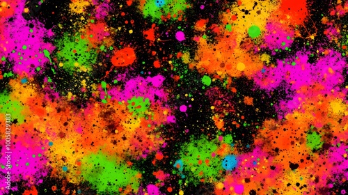 Abstract Neon Splatter Background