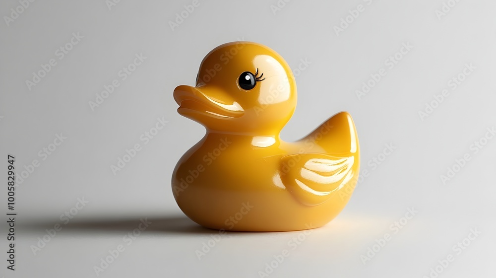 Bright yellow rubber duck floating in a white bathtub,a classic bathroom toy for children. Whimsical and cheerful bath time accessory. Bright yellow rubber duck floating in a white bathtub,a classic bathroom toy for children. Whimsical and cheerful bath time accessory.