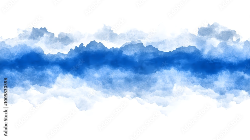Watercolor Blue Cloudscape Abstract Background Watercolor Blue Cloudscape Abstract Background