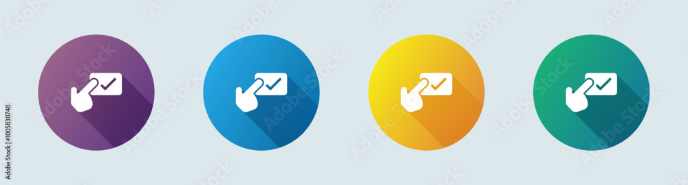 Confirm solid icon in flat design style. Approved signs vector illustration. Confirm solid icon in flat design style. Approved signs vector illustration.