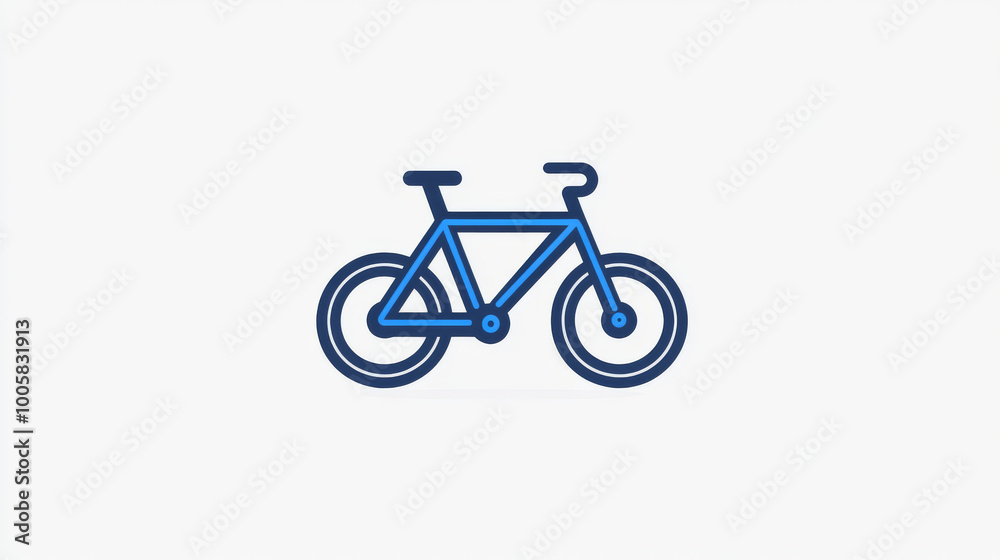 A simple, modern bike icon that could be used for a website or logo.