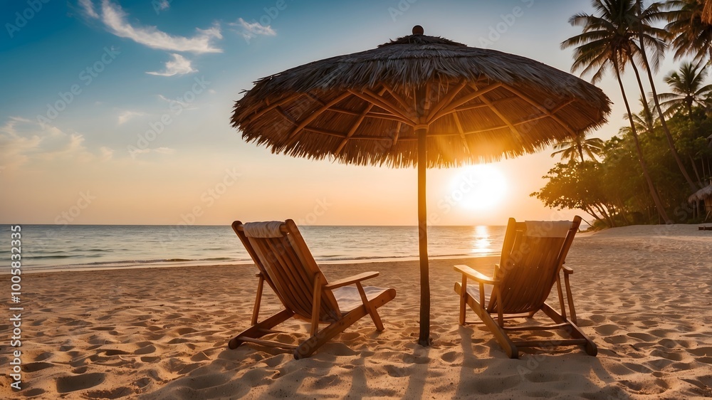 Sunset Serenity on a Tropical Beach Sunset Serenity on a Tropical Beach