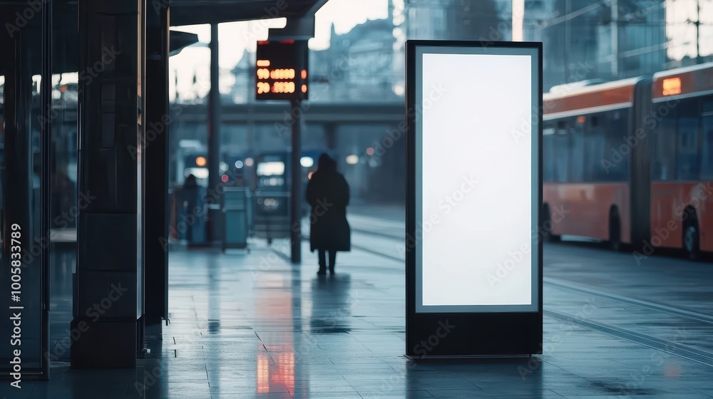 Unique Vertical Blank Advertising Space in Urban Setting Unique Vertical Blank Advertising Space in Urban Setting