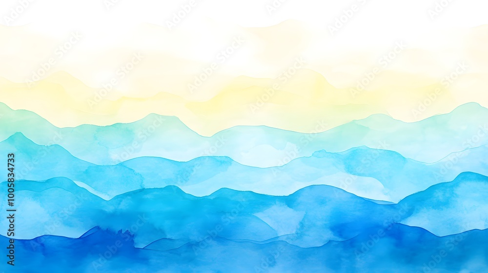 Abstract Watercolor Background with Blue and Yellow Gradient Abstract Watercolor Background with Blue and Yellow Gradient