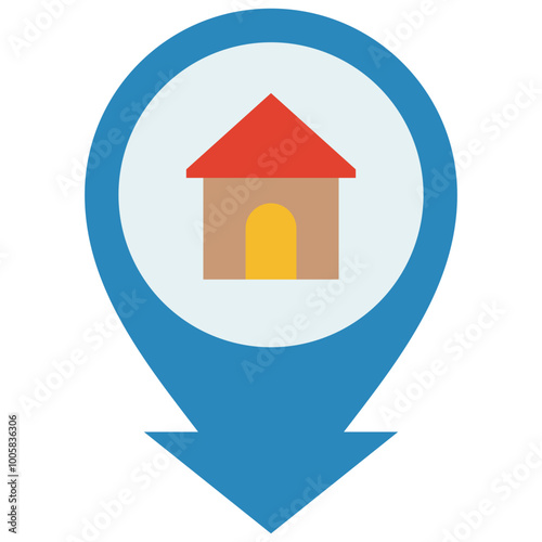 home location or house address for the pin or maker in the map flat icon