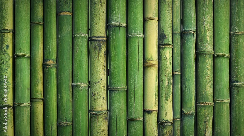 Seamless bamboo fence texture collage in vibrant green. A perfect eco-friendly background for banners, web design, and environmental projects. Seamless bamboo fence texture collage in vibrant green. A perfect eco-friendly background for banners, web design, and environmental projects.