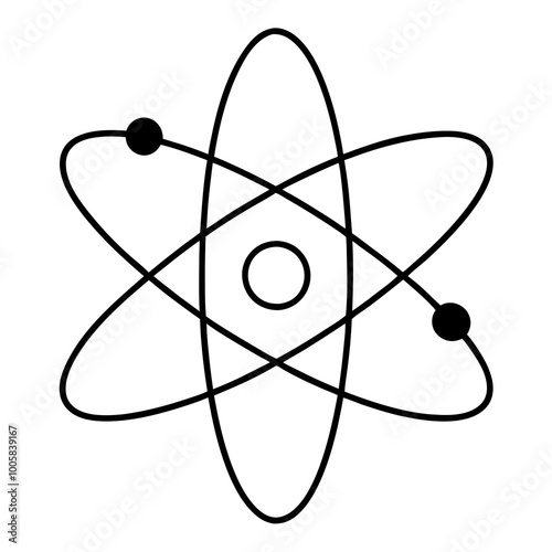 Explore the Beauty of an Atom with Electrons in Motion Vector Illustration
