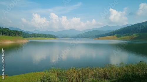 The wide, open landscapes of Lam Takhong Reservoir, perfect for scenic nature photography.