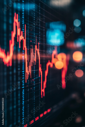 Downwards graph stock price decline conceptual