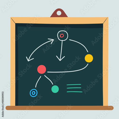 Engaging Vector Art Featuring a Chalkboard and Diverse Educational Content
