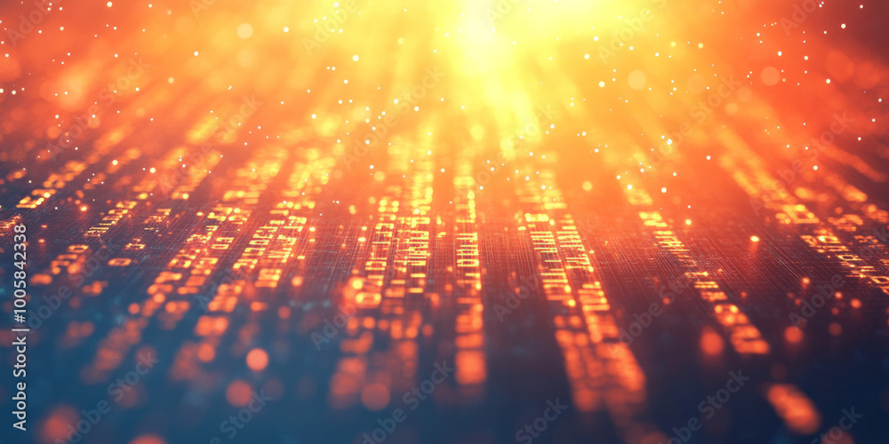 Fototapeta premium Digital background featuring data technology and binary code, perfect for tech-inspired visuals.
