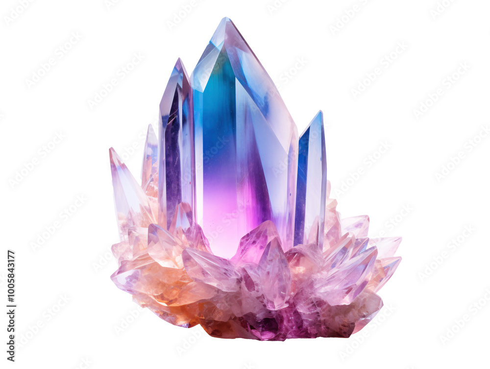 a crystal with a colorful light a crystal with a colorful light