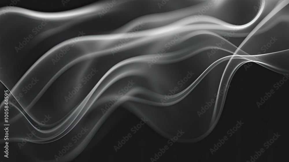 Soft, misty smoke rising in delicate spirals, forming an abstract pattern on a gradient background from black to dark gray. Soft, misty smoke rising in delicate spirals, forming an abstract pattern on a gradient background from black to dark gray.