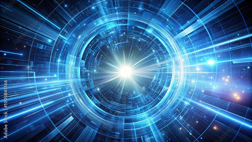 Fototapeta premium Cosmic Data Stream A Digital Gateway to the Unknown